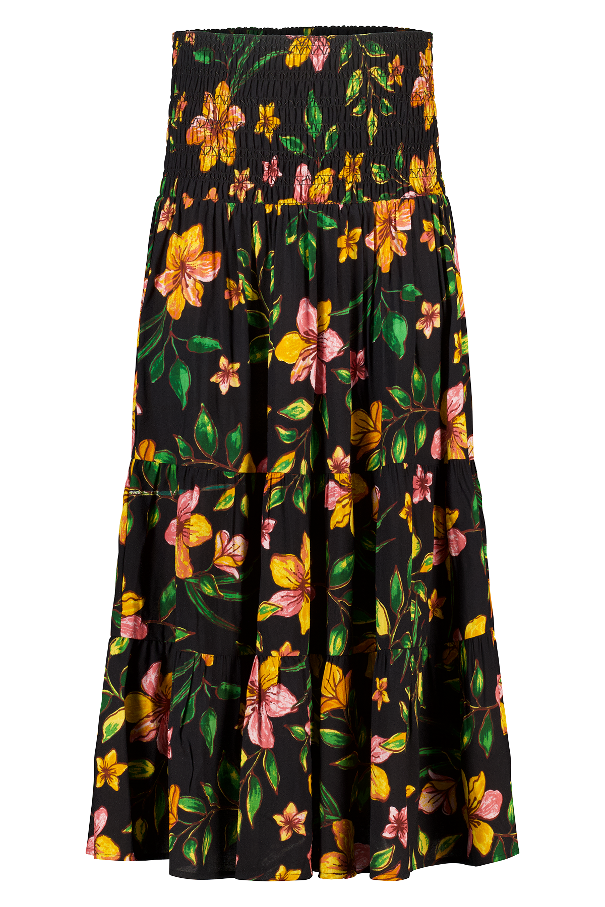 Maxi rok met bloemenprint Multi orange
