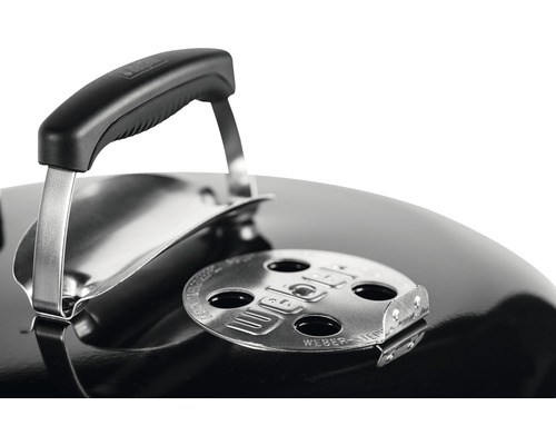 Weber Kettle E-5730 houtskoolbarbecue, Ø 57 cm, zwart, inclusief dekselthermometer, bodemrooster, stalen houtskoolrooster, gecoat stalen kookrooster, aluminium asopvanger, one-touch reinigingssysteem, brikettenmaatbeker