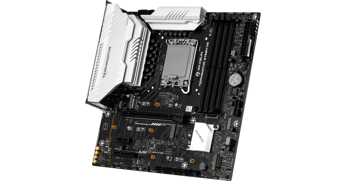 MAXSUNMS-Terminator B760M D5 WIFI 6E socket 1700 moederbord  (Zwart, RAID, 2.5 Gb-LAN, WLAN, BT, Sound, µATX)