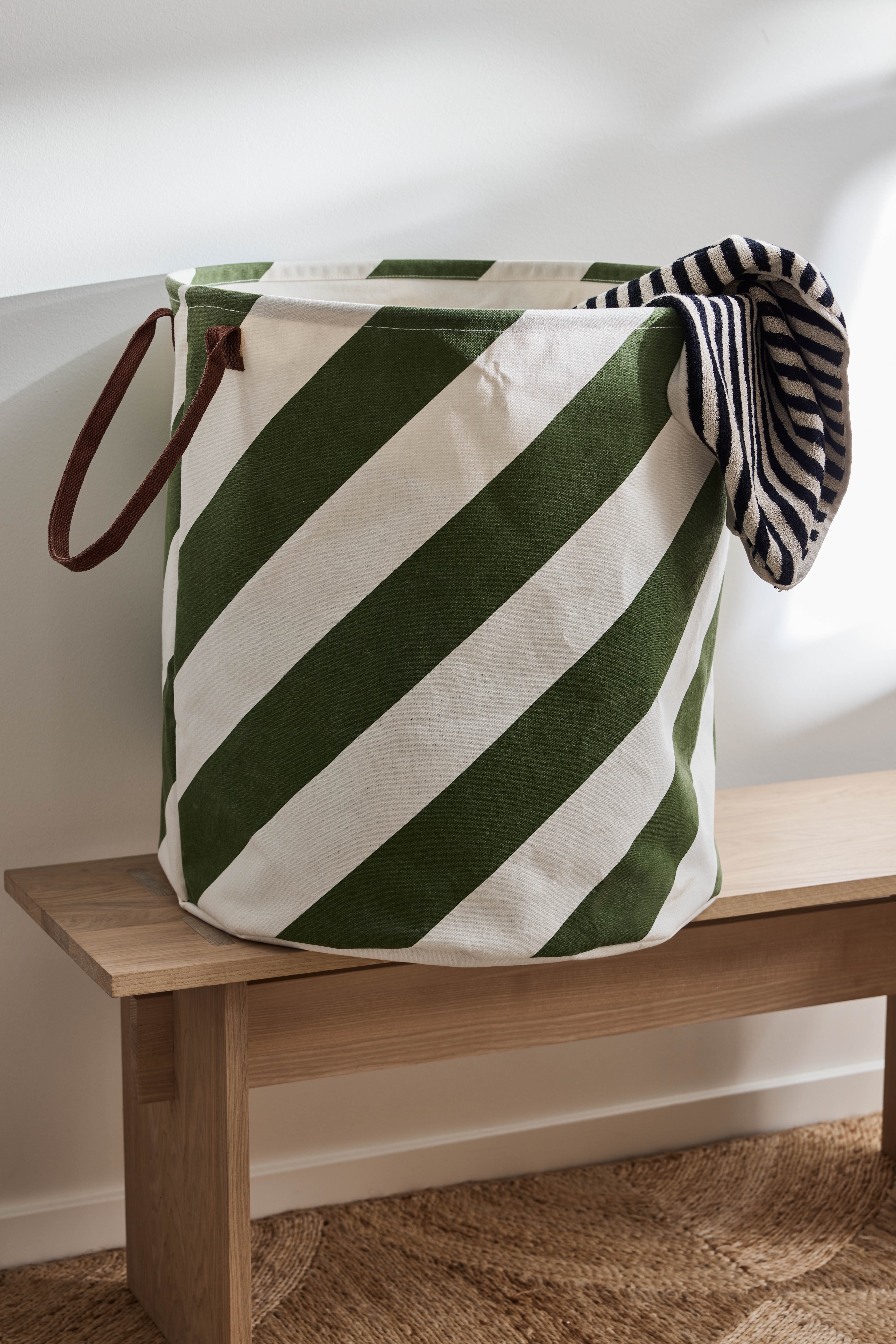 Corbeille à linge en polyester | Vert