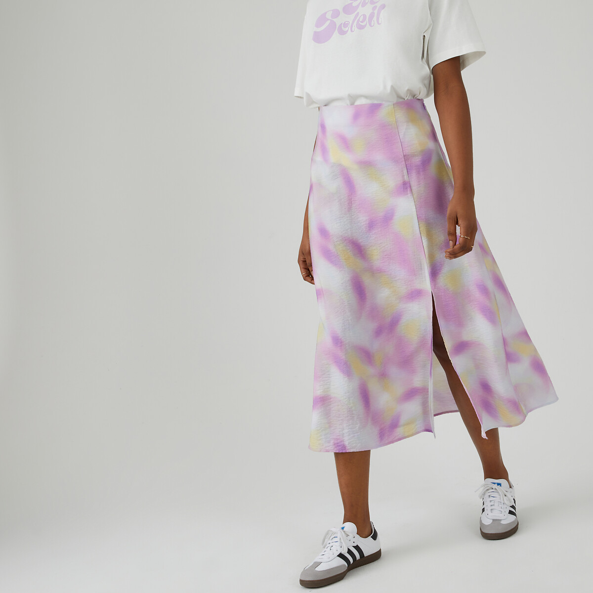 LA REDOUTE COLLECTIONS<br>Saia midi com estampa tie-dye