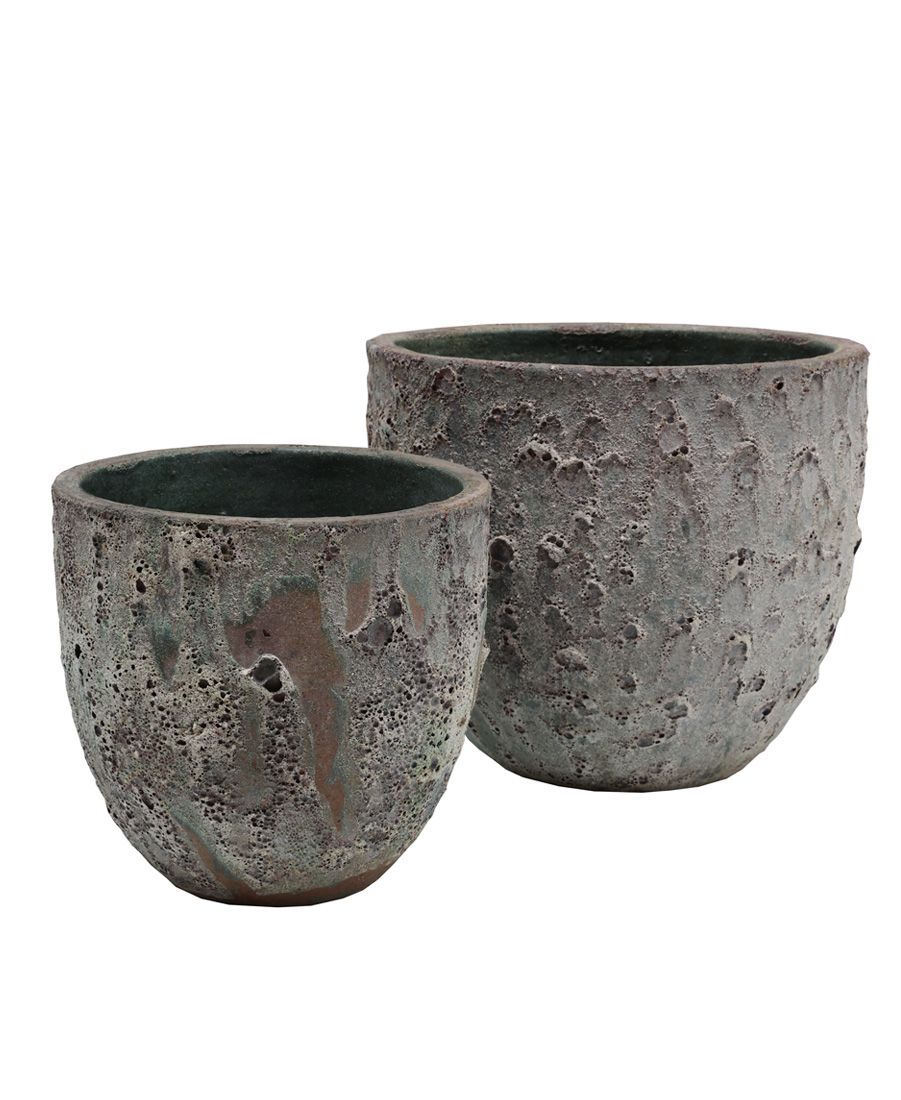 Plantenpot Laki oceanic coral Ø36/25 x H34/25 cm - set van 2