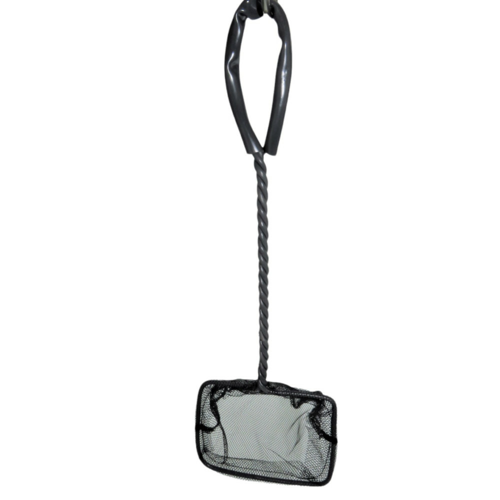 Epuisette filet noir, maille moyenne, 10 cm x 8.5 x 32 cm, aquarium