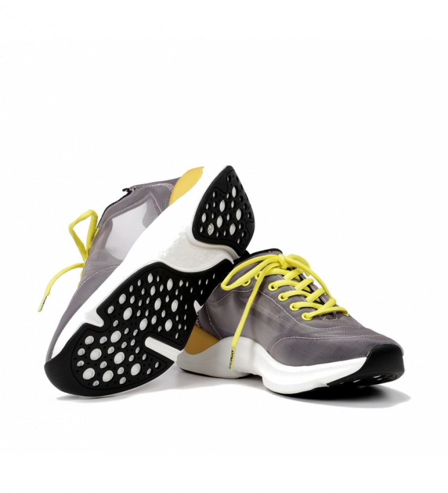 Tênis Fluchos Atom F0881, cinza, mostarda