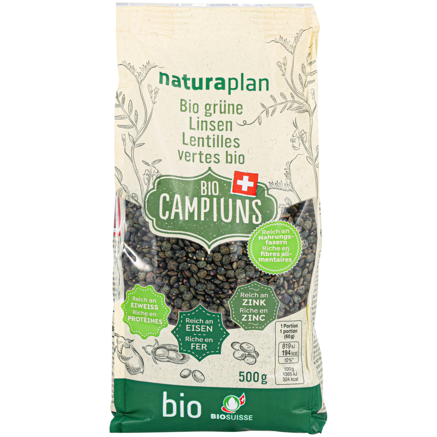 Naturaplan Bio Campiuns Grüne Linsen
