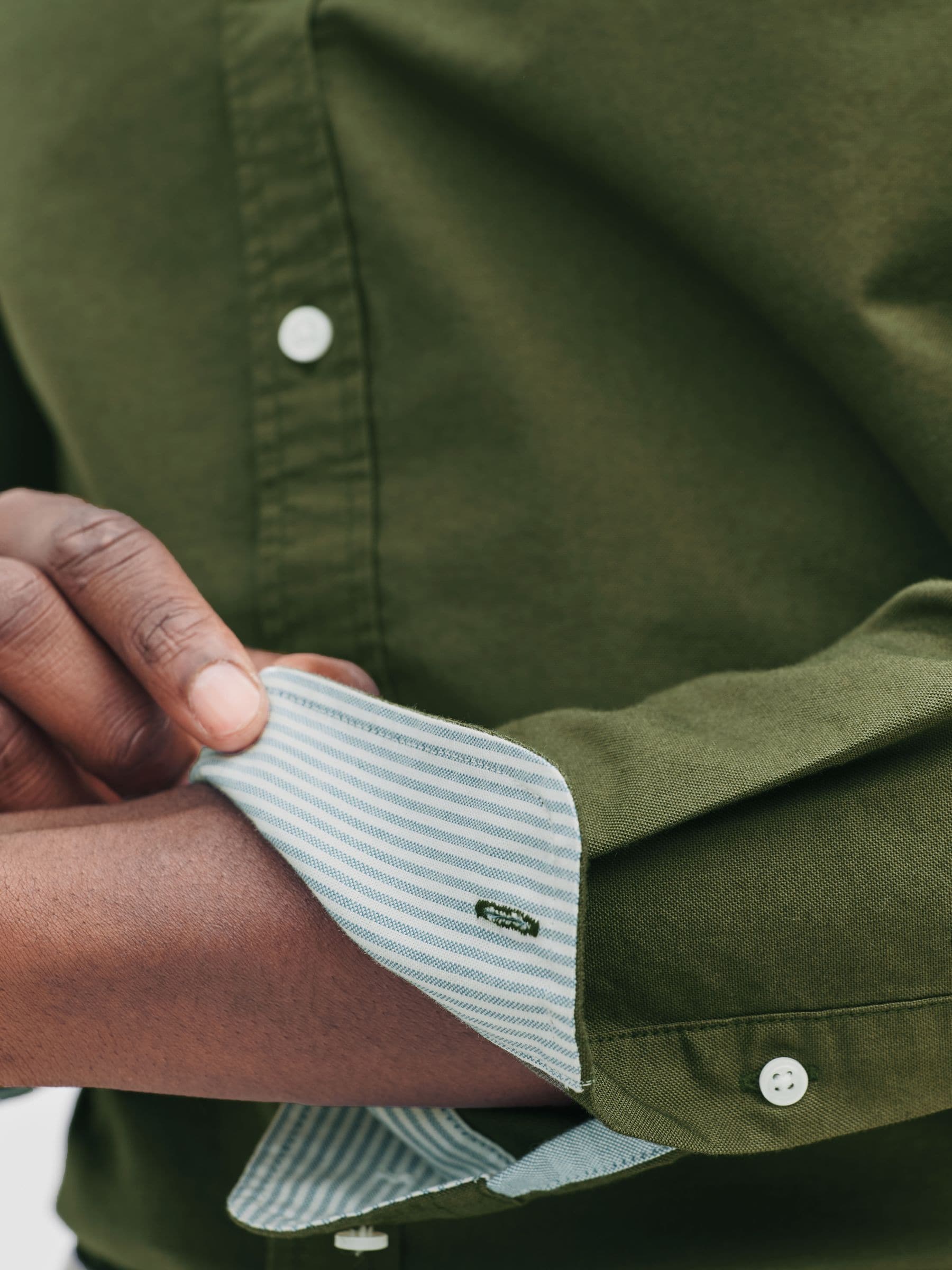 Donkergroen - Slim Fit - Oxford-hemd met lange mouwen