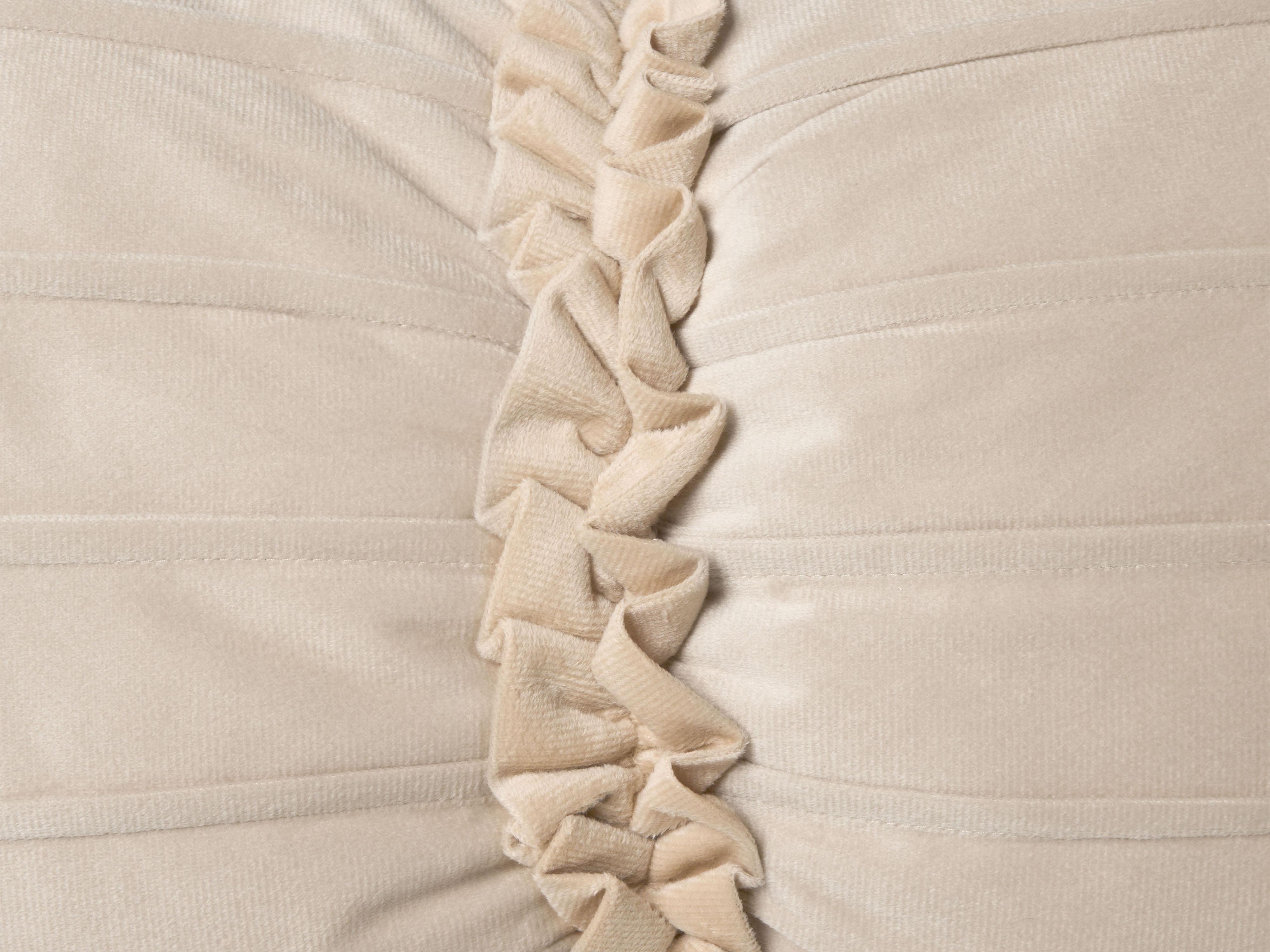 Set van 2 sierkussens BELLE Fluweel 30 x 50 cm Lichtbeige effen