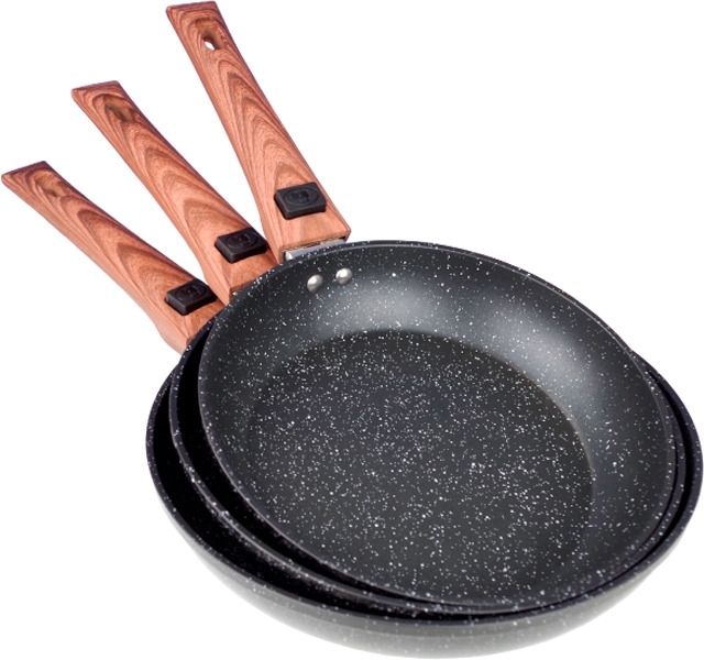 Gimex Black Line Holzdekor Pfannenset 3 teilig