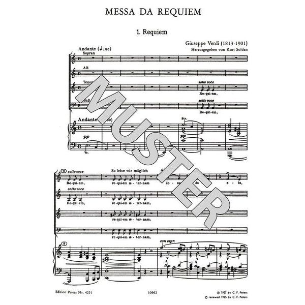 Edition Peters Verdi Missa De Requiem