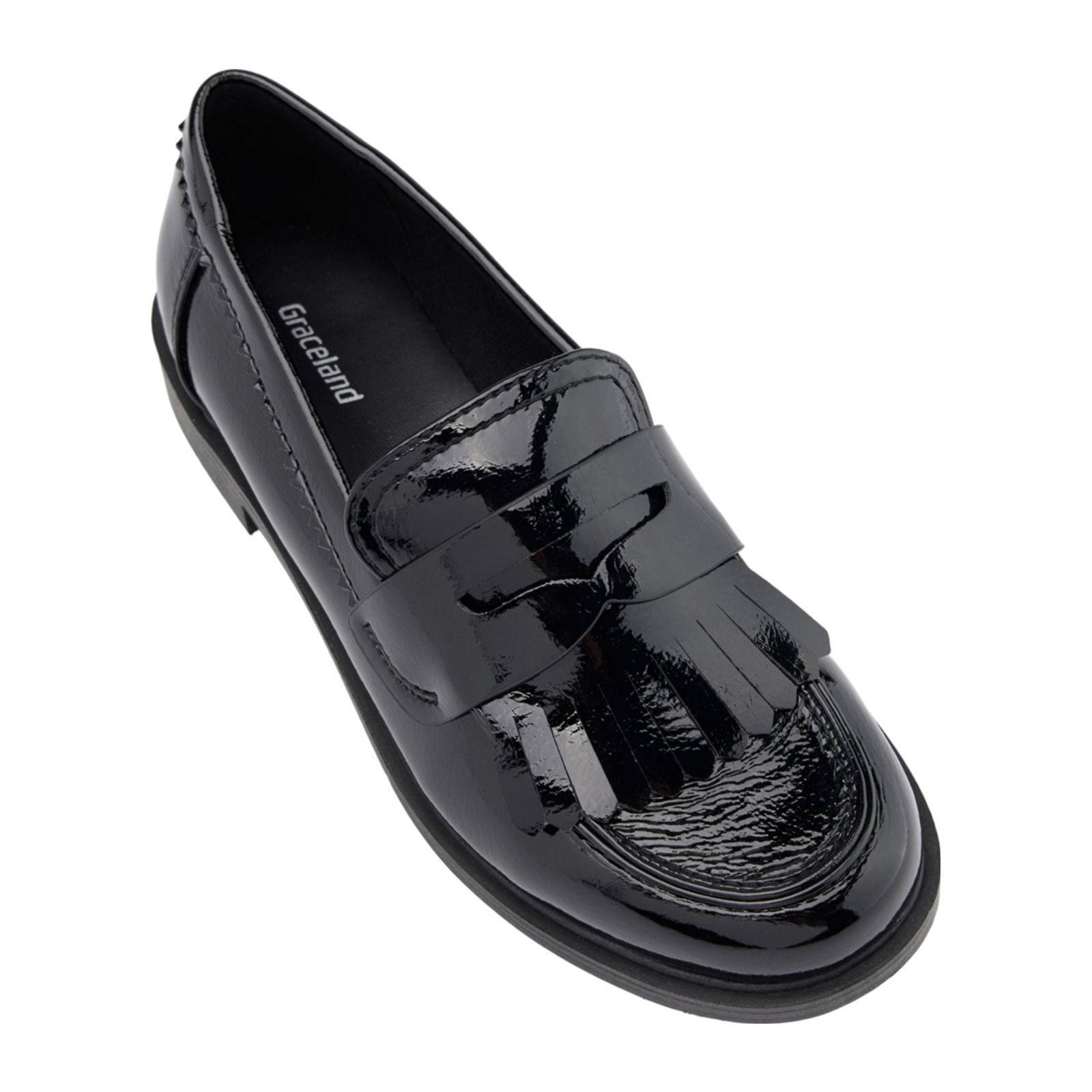 Graceland lak loafers zwart