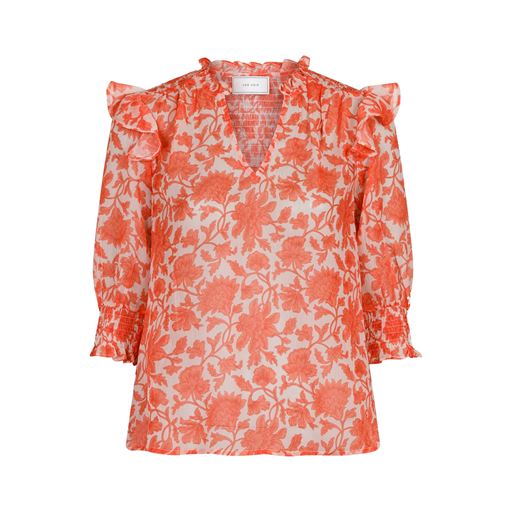 Neo Noir Davina Flower Bluse, Orange, 36