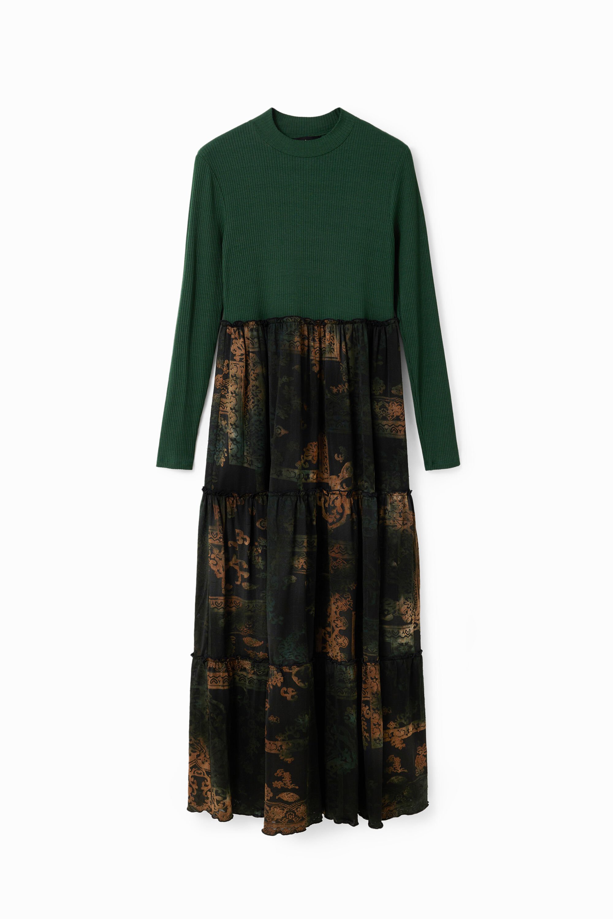 vestido midi combinado