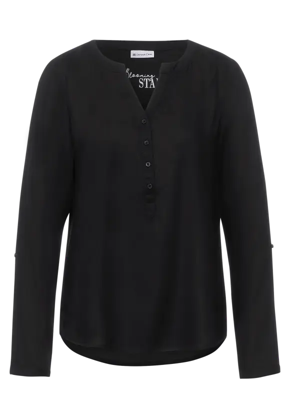 Bluse in Unifarbe - Black