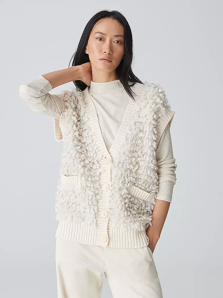 OPUS Strickjacke DELUDA creme