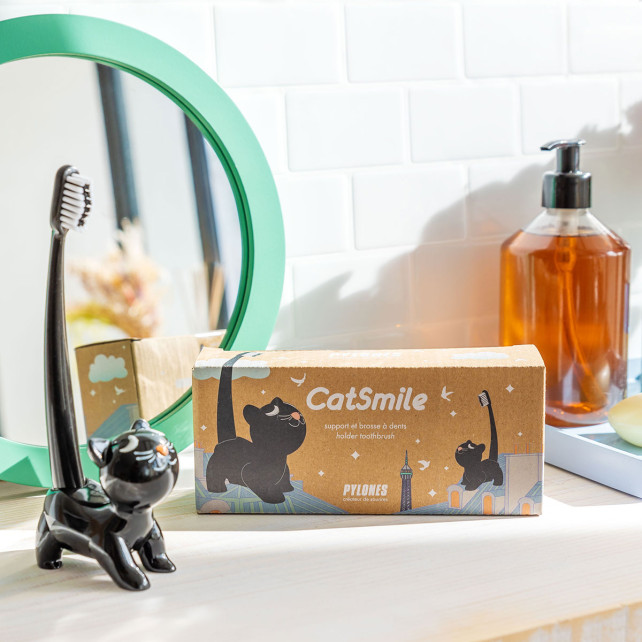 Porte brosse à dents et Brosse à dents - Catsmile