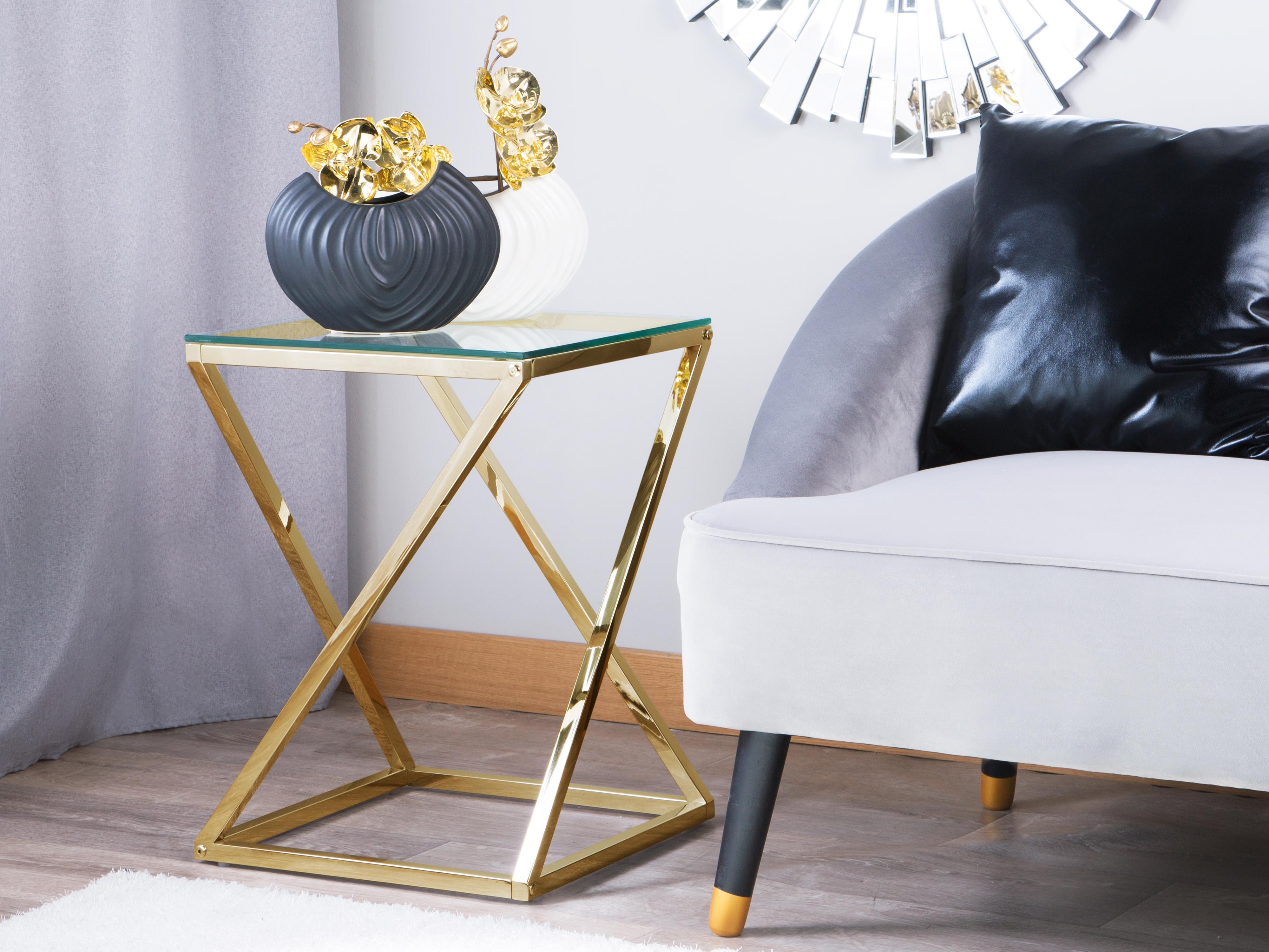 Bijzettafel BEVERLY Glas Goud