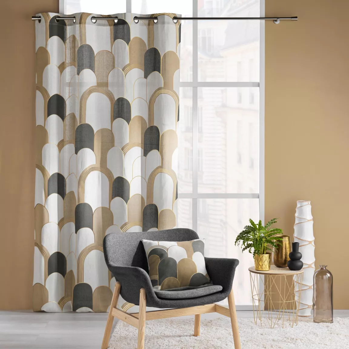 Rideau œillets coton (140 x 240 cm) Denali Multicolore