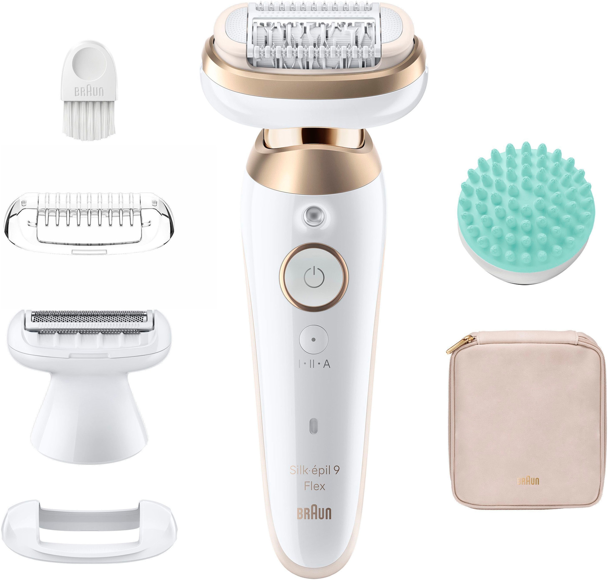 Braun Epilierer »Silk-épil Flex 9 9-071« mit Rasieraufsatz, Trimmeraufsatz & Massageaufsatz