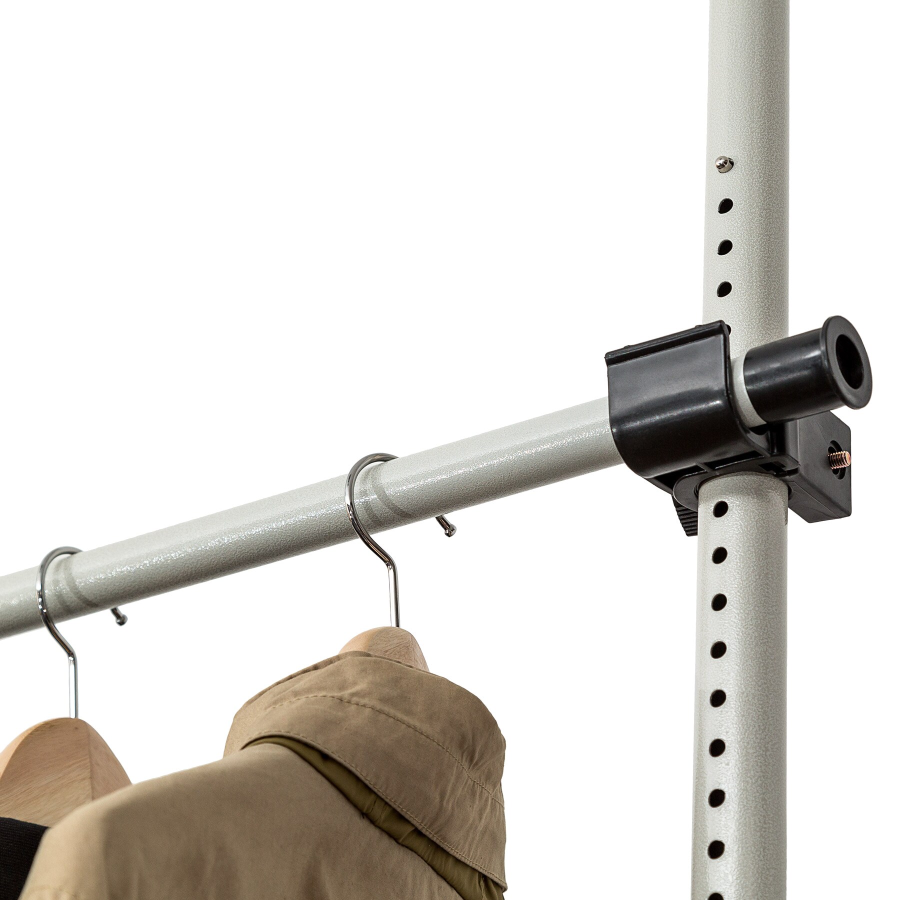tectake® Teleskop-Garderobensystem, variabel verstellbar, standfest, 150 - 210 x 38 x 160 - 320 cm