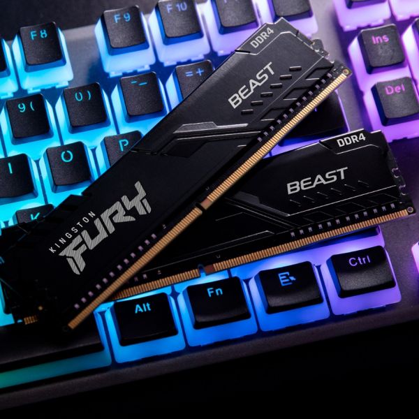 Memória RAM Kingston 8GB Fury Beast DDR4 3200MHz CL16 Preto - KF432C16BB/8