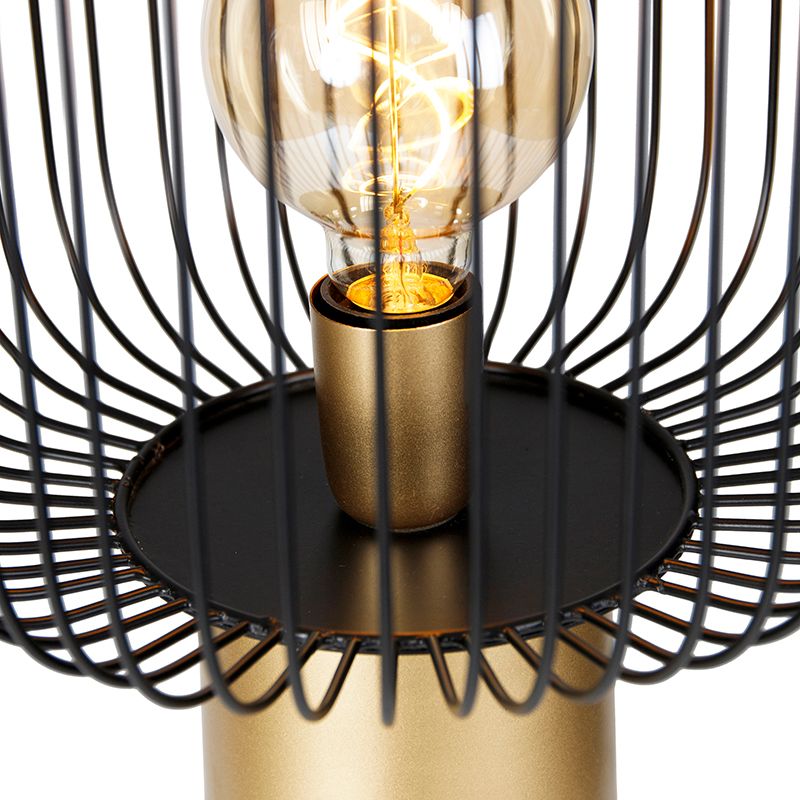 Design vloerlamp zwart met goud - Mayelle