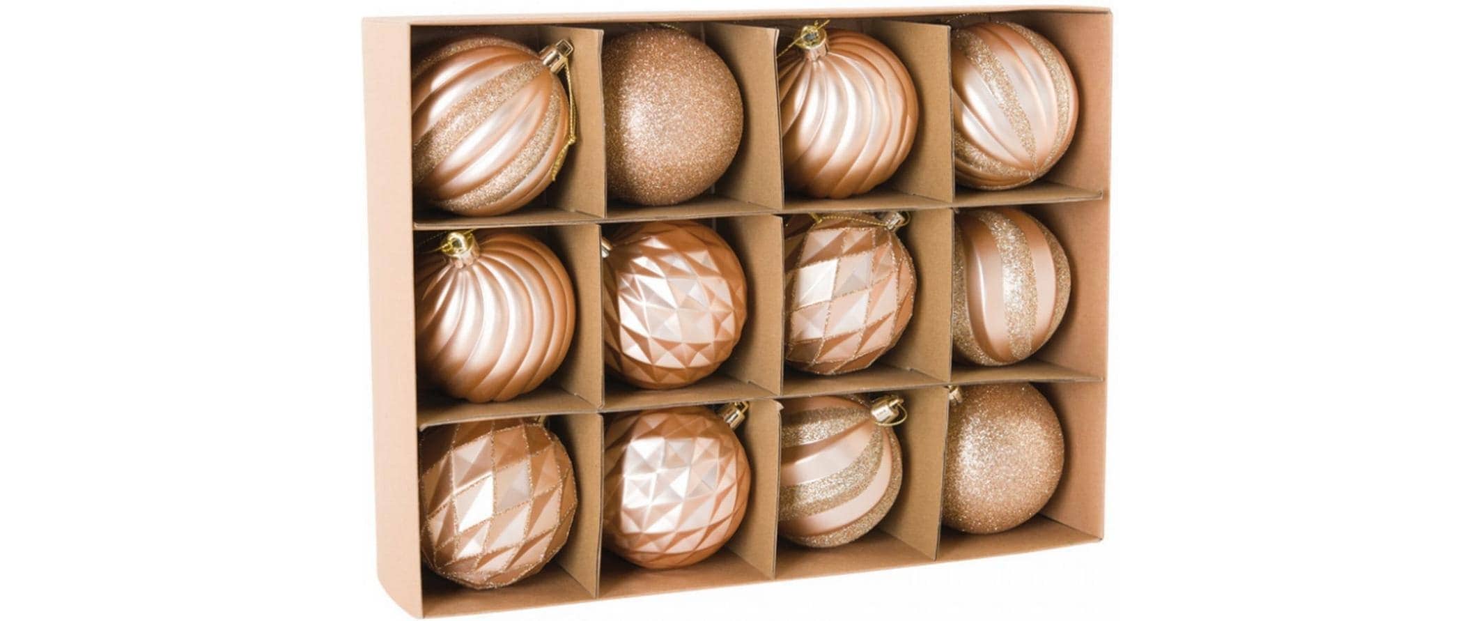 Weihnachtsbaumkugel »Dekomat AG aus Kunststoff, Champagner, D: 8 cm 12 Stück«