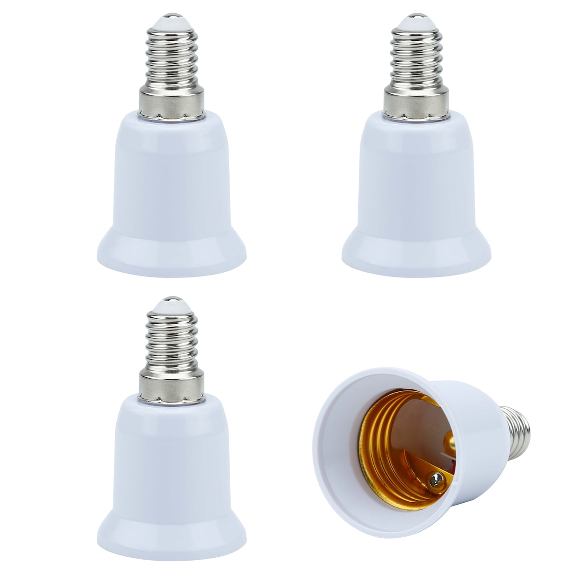 Lampeadapter for omformatering av 4x sett (E14 til E27)