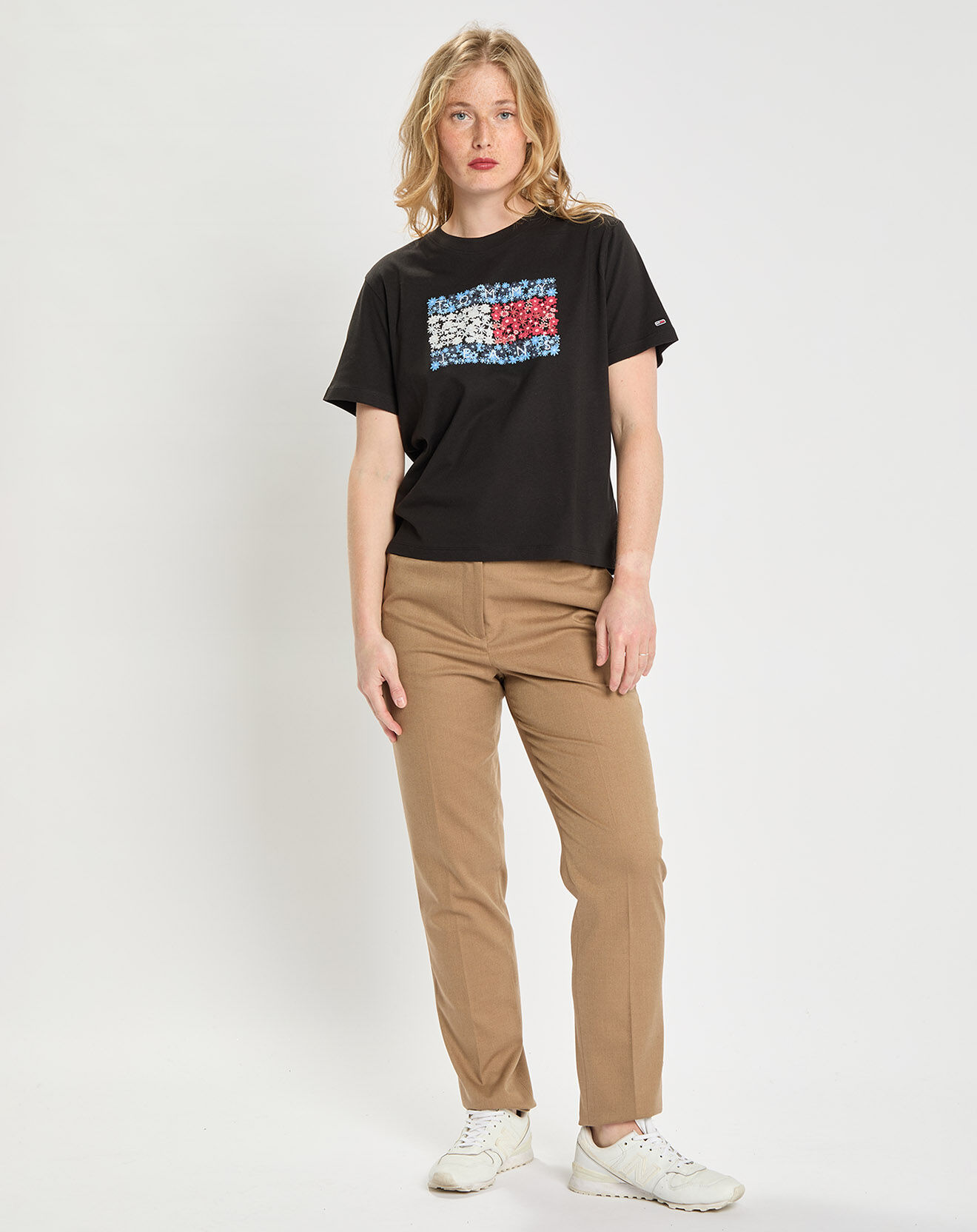 Tommy Jeans T-Shirt 100% Coton Bio Relaxed Flag noir