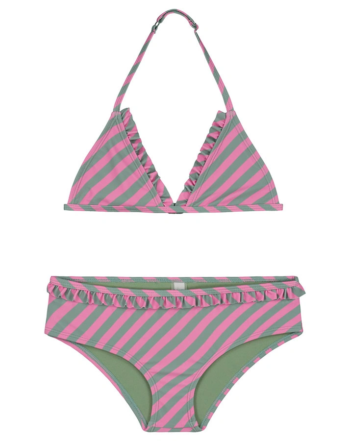 Triangle-Bikini CANDY STRIPE in azalea pink