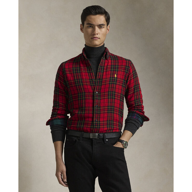 Polo Ralph Lauren Custom Fit Plaid Double-Faced Shirt 6499 red/black multi