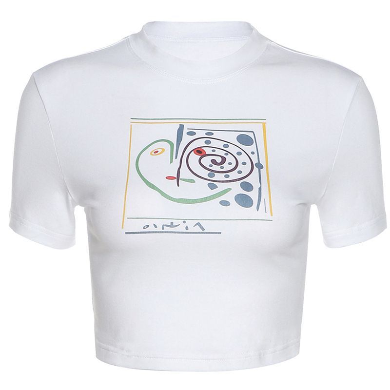 Kobeque - T-shirt met korte mouwen, ronde hals en print