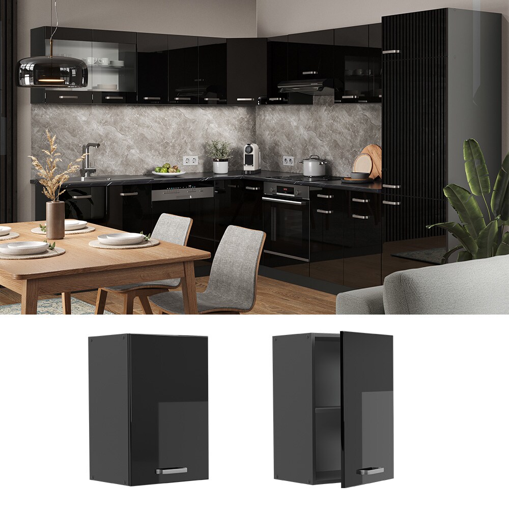 Vicco Hängeschrank Küchenschrank R-Line Solid Anthrazit Schwarz 40 cm modern