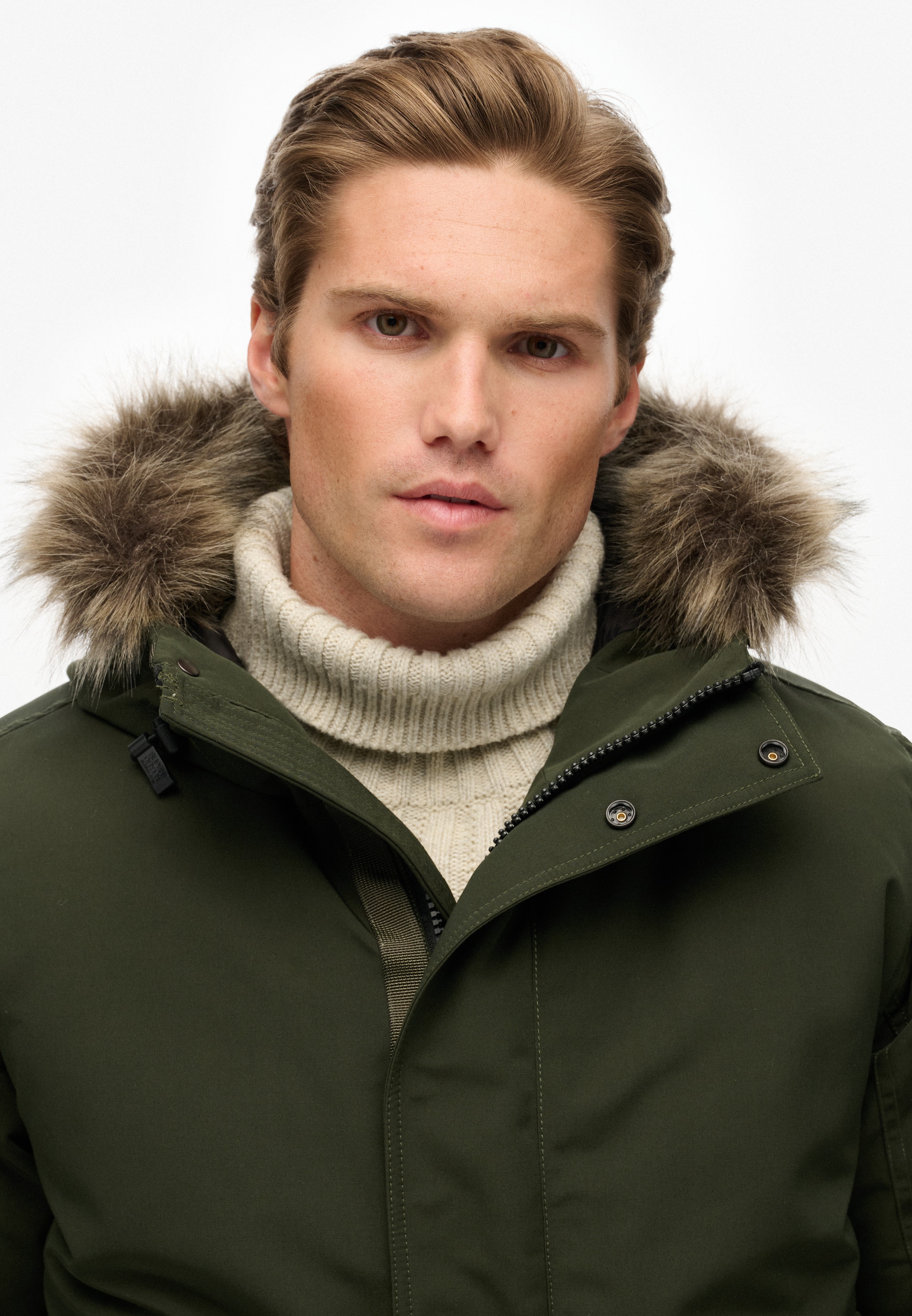 Superdry Steppjacke »EVEREST FAUX FUR BOMBER JACKET« mit Kapuze