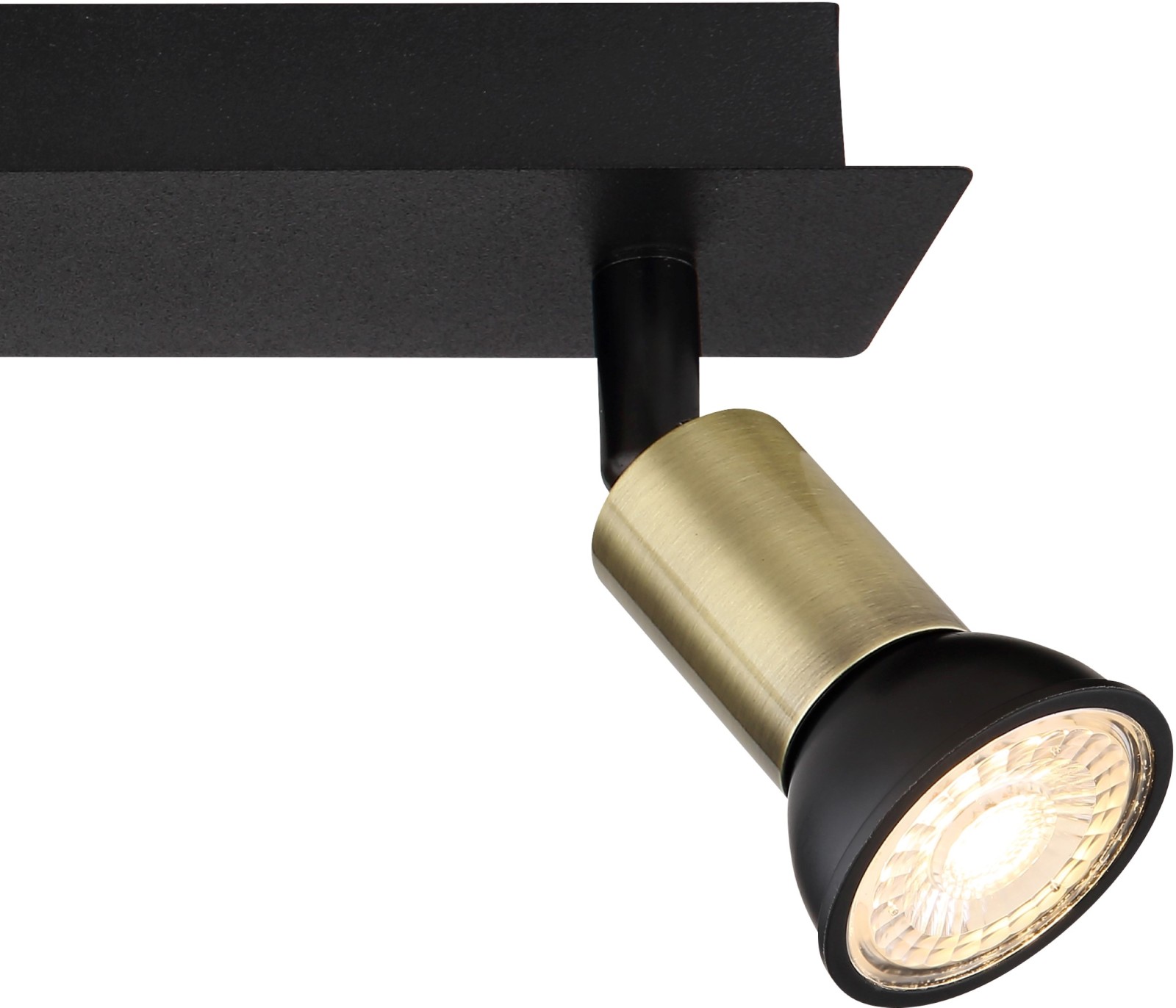 Deckenstrahler - schwarz matt-gold - Metall - 40 cm