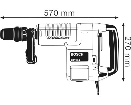Bosch Professional GSH 11 E SDS max boorhamer inclusief extra handgreep en draagtas