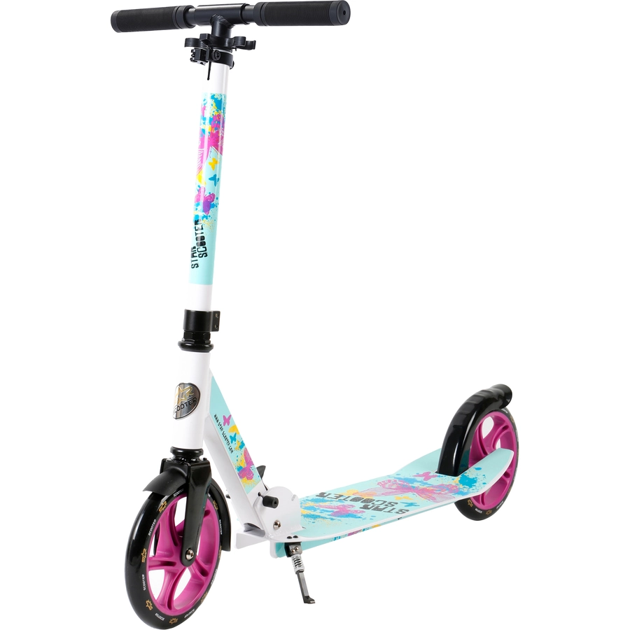 Star Scooter Roller 205mm XXL Trittbrett weiß, türkis
