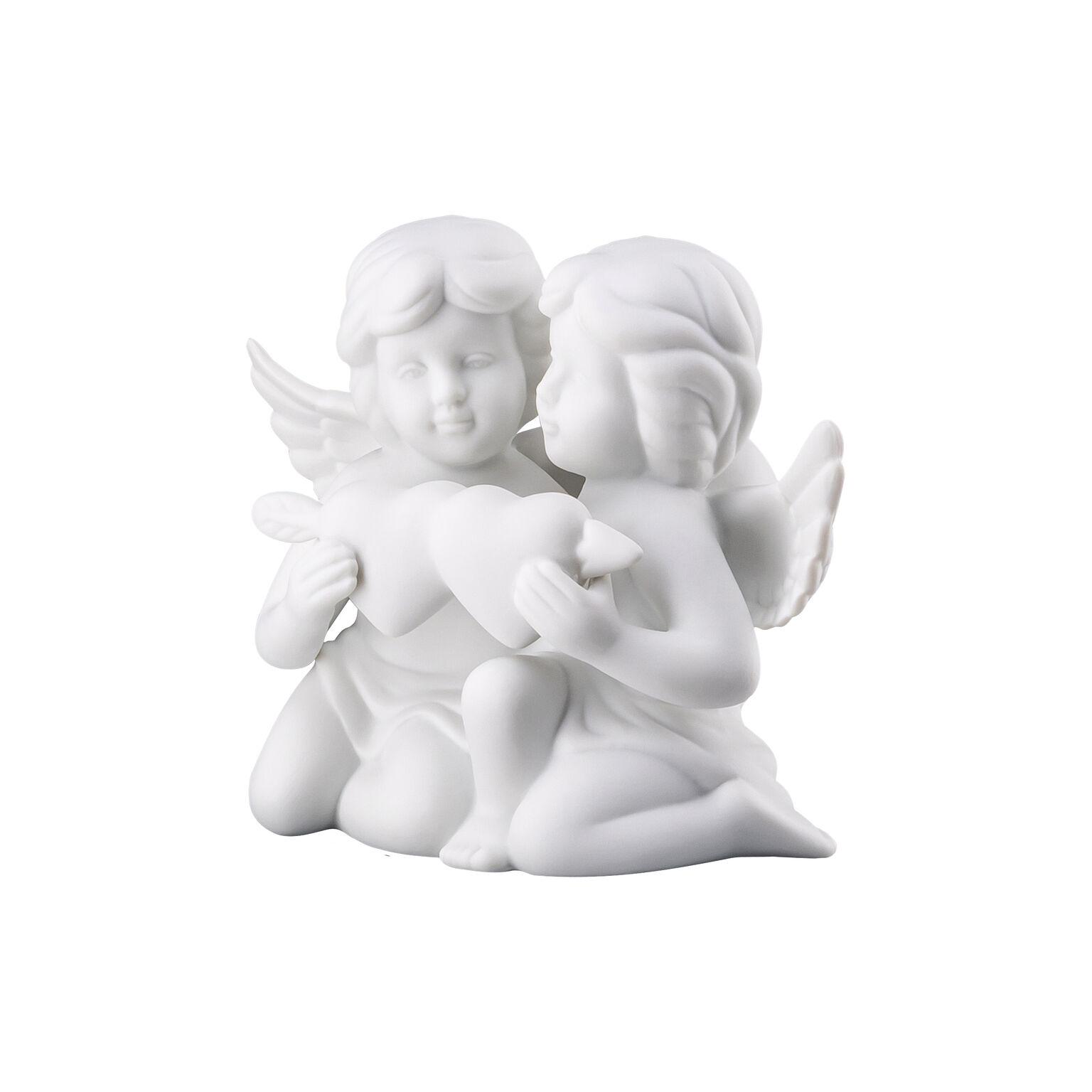 Angels Weiss matt Engelpaar mit Herz