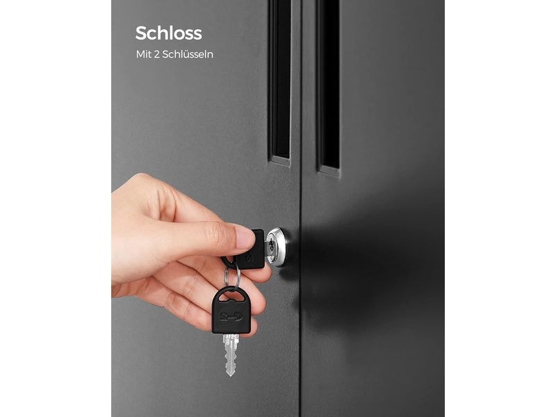 Songmics Aktenschrank 80 x 40 x 90 cm Abschliessbarer Aktenschrank
