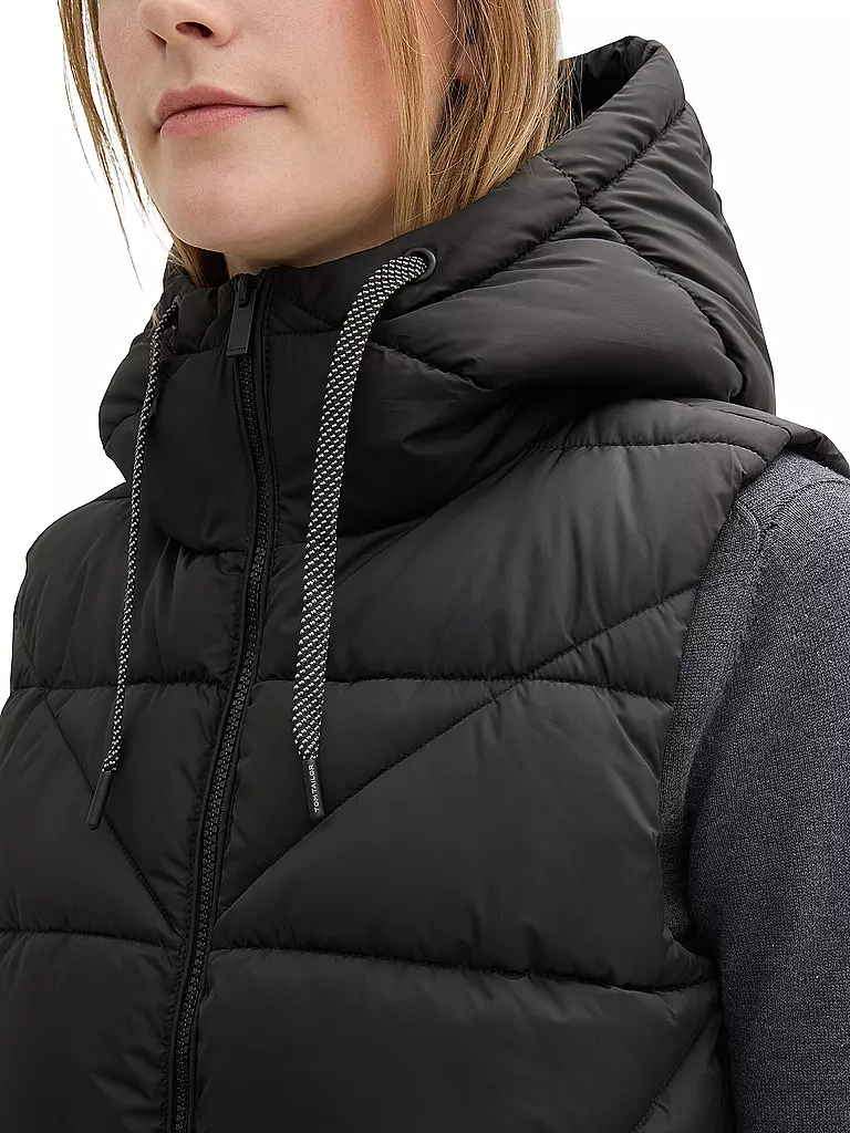 TOM TAILOR Steppgilet schwarz