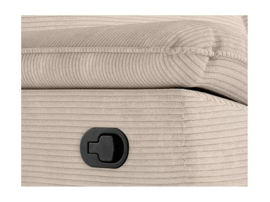 Canapé de relaxation manuel Ross 2 places en velours côtelé - Beige - L160 x P100 x H102cm - Loungitude