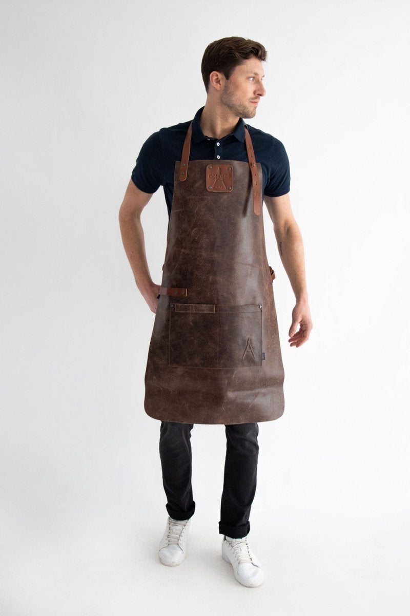 Donders 1860 barbecue nek schort bruin onesize