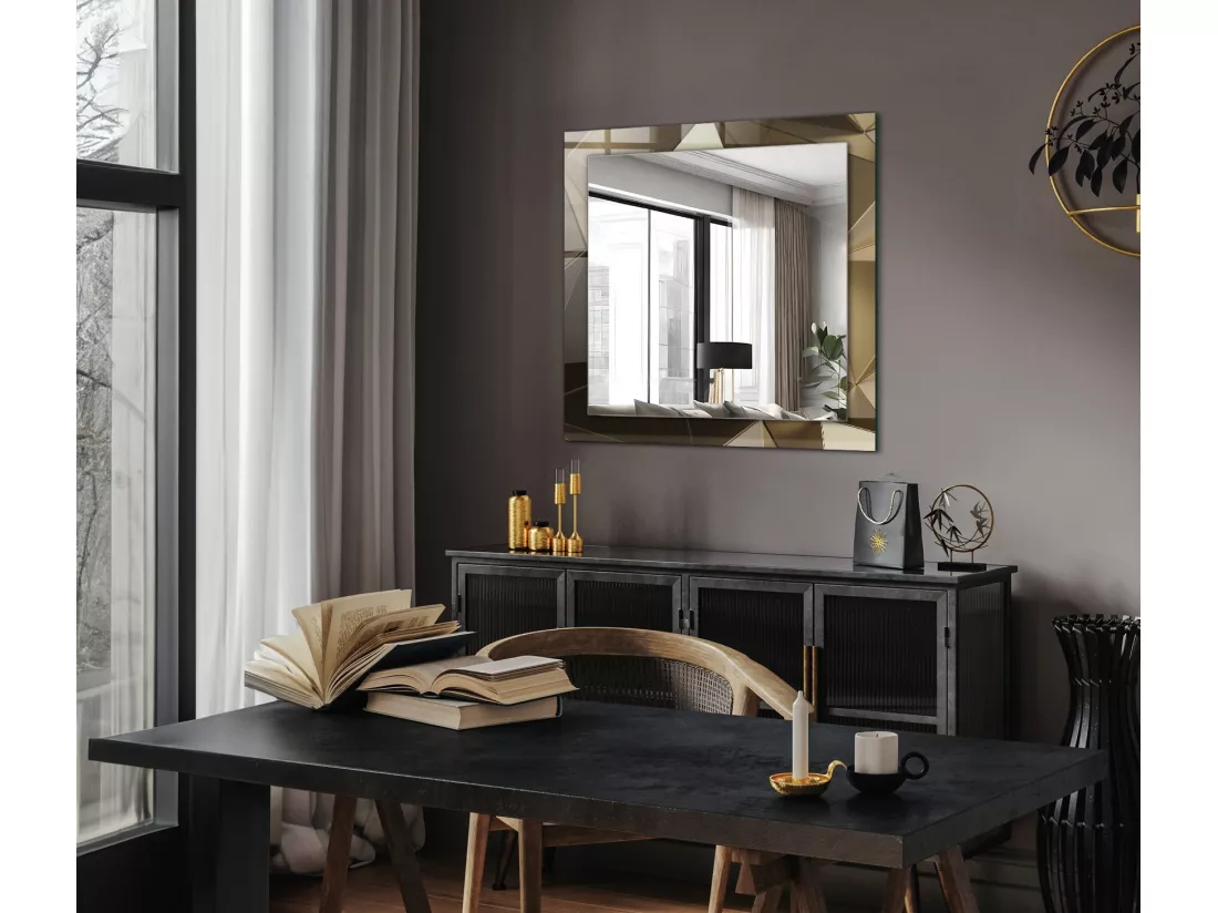 Miroir décoratif avec cadre Formes géométriques 60 x 60 cm