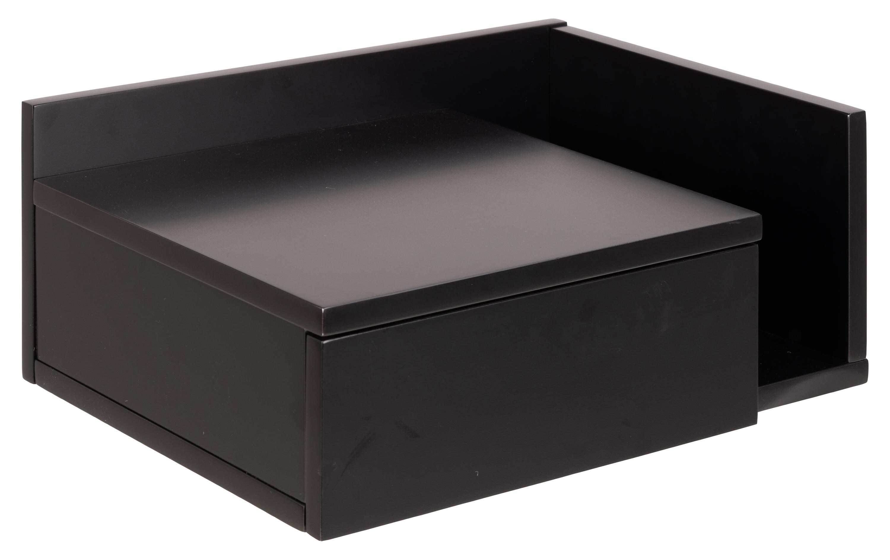 Nachttisch Ashlan 40 cm x 16.5 cm, Schwarz glanzBeistelltisch