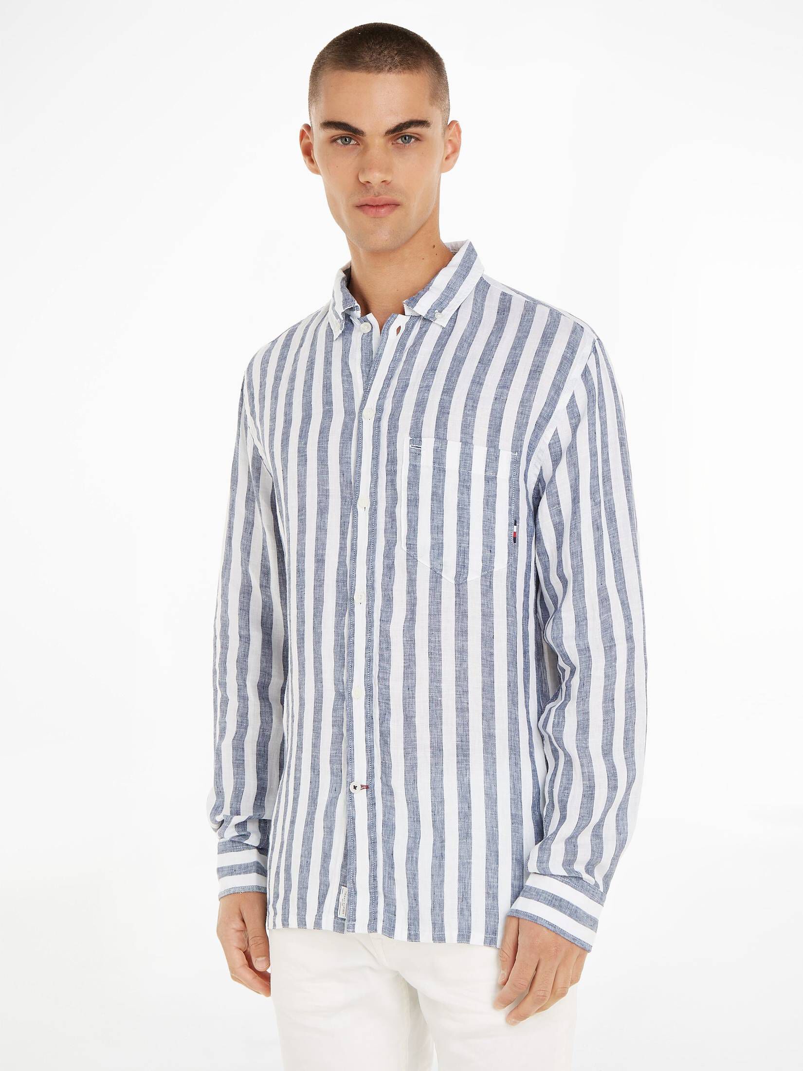 Tommy Hilfiger| Herren Leinenhemd Casual Fit Langarm