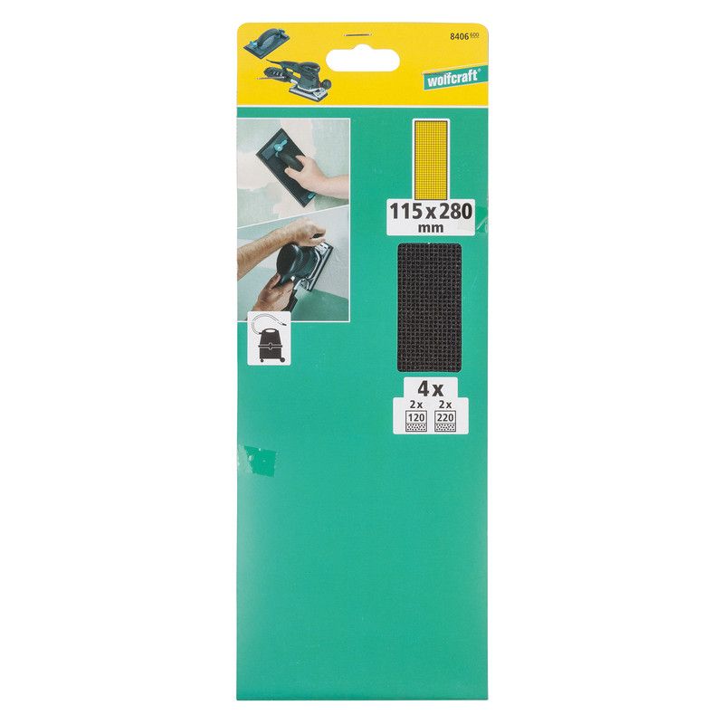 Wolfcraft schuurgaas korrel 120/220 115x280mm