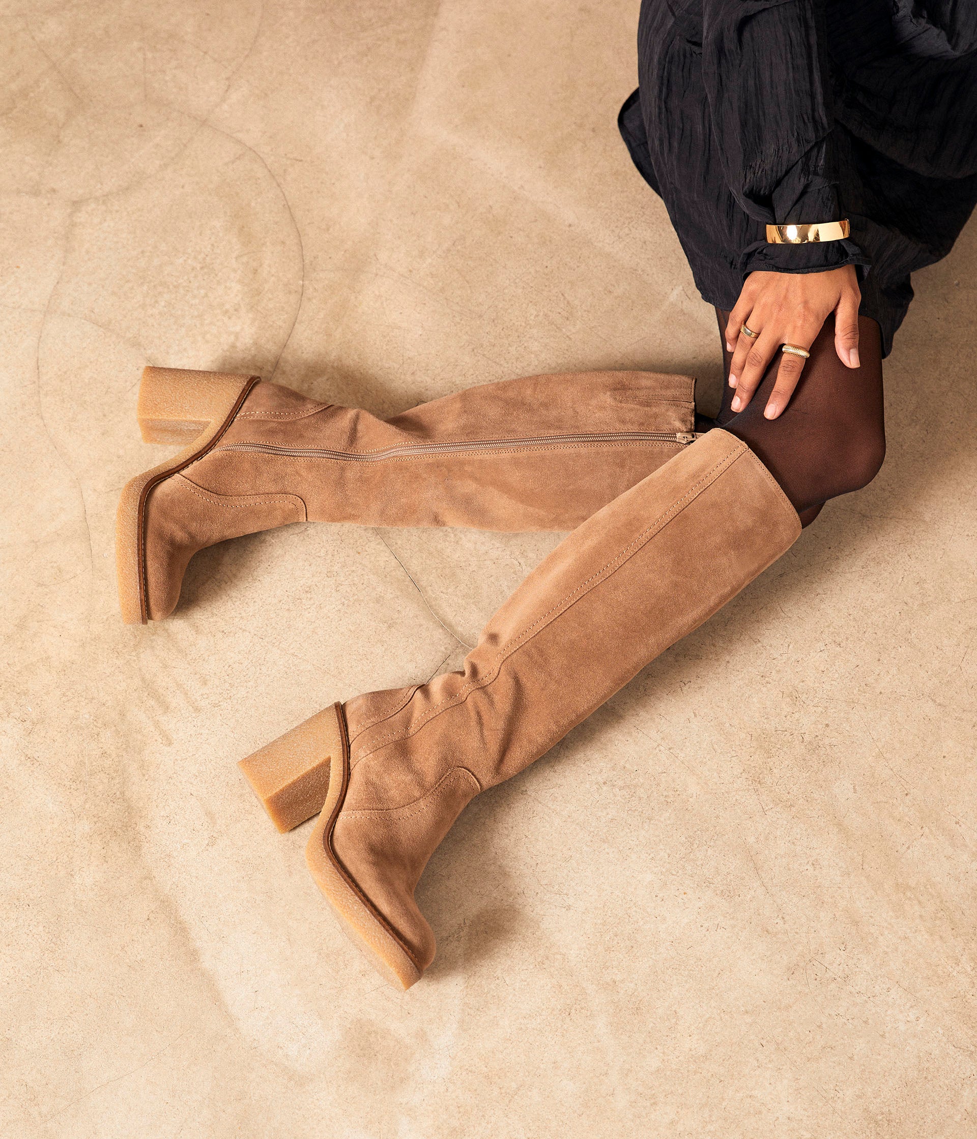 Bottes cuir velours Asha