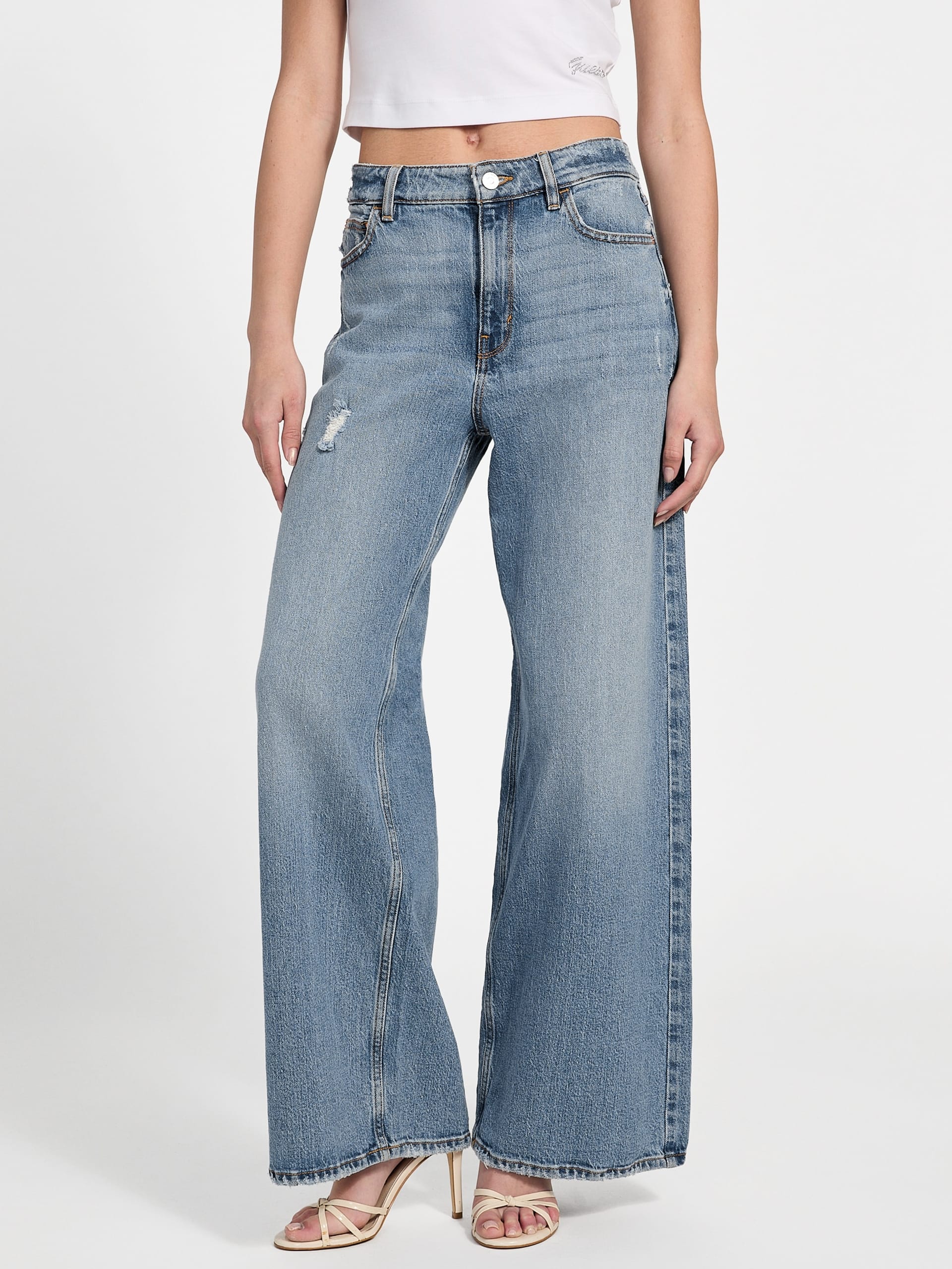 Calça jeans Eco Bellflower de perna larga