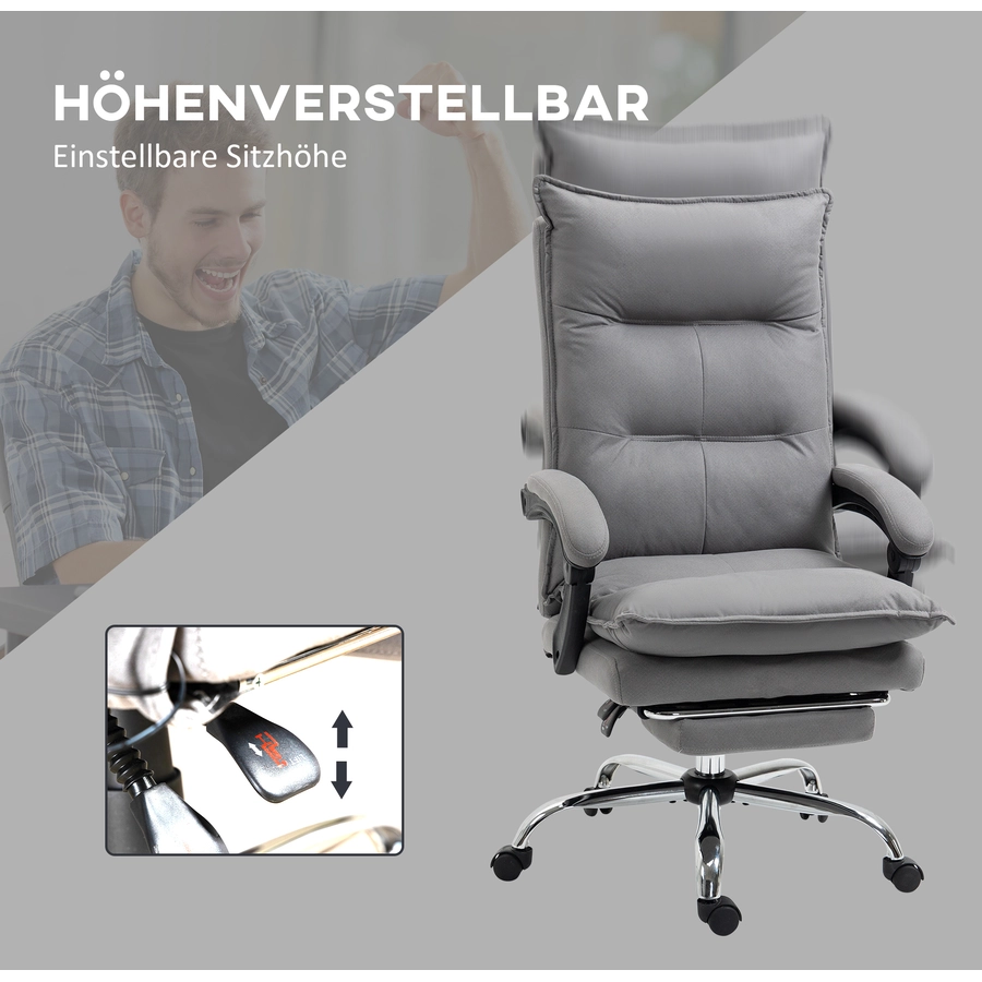 Vinsetto Massage-Bürostuhl mit Vibrationsmassagepunkte grau