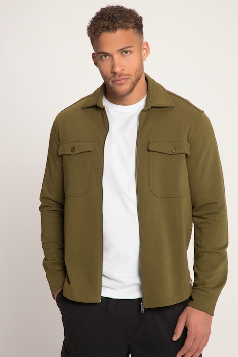 STHUGE Hemd, Overshirt, Sweat, Langarm, Modern Fit, Kentkragen, bis 8 XL