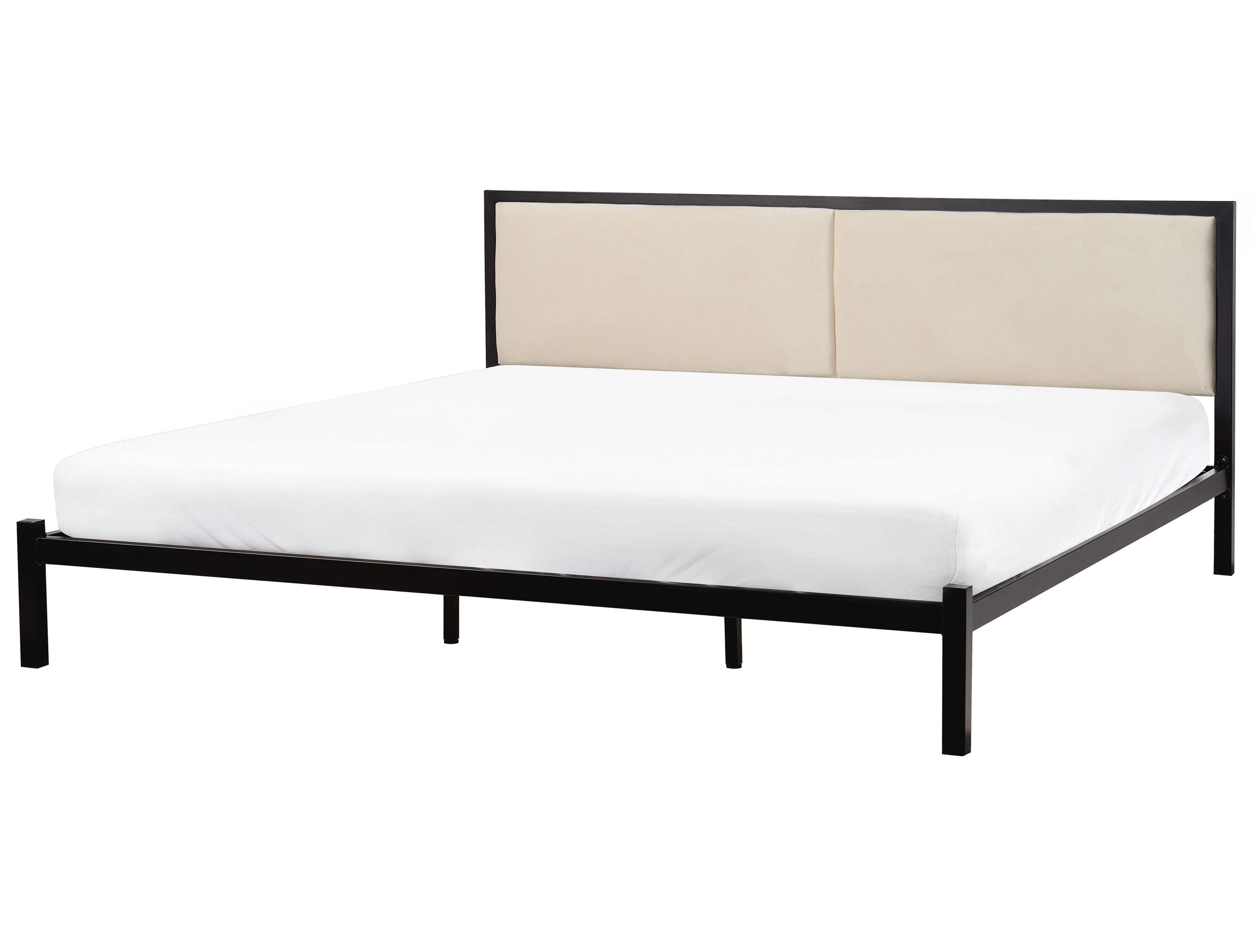 Bed Metaal CLAMART 180 x 200 cm Lichtbeige